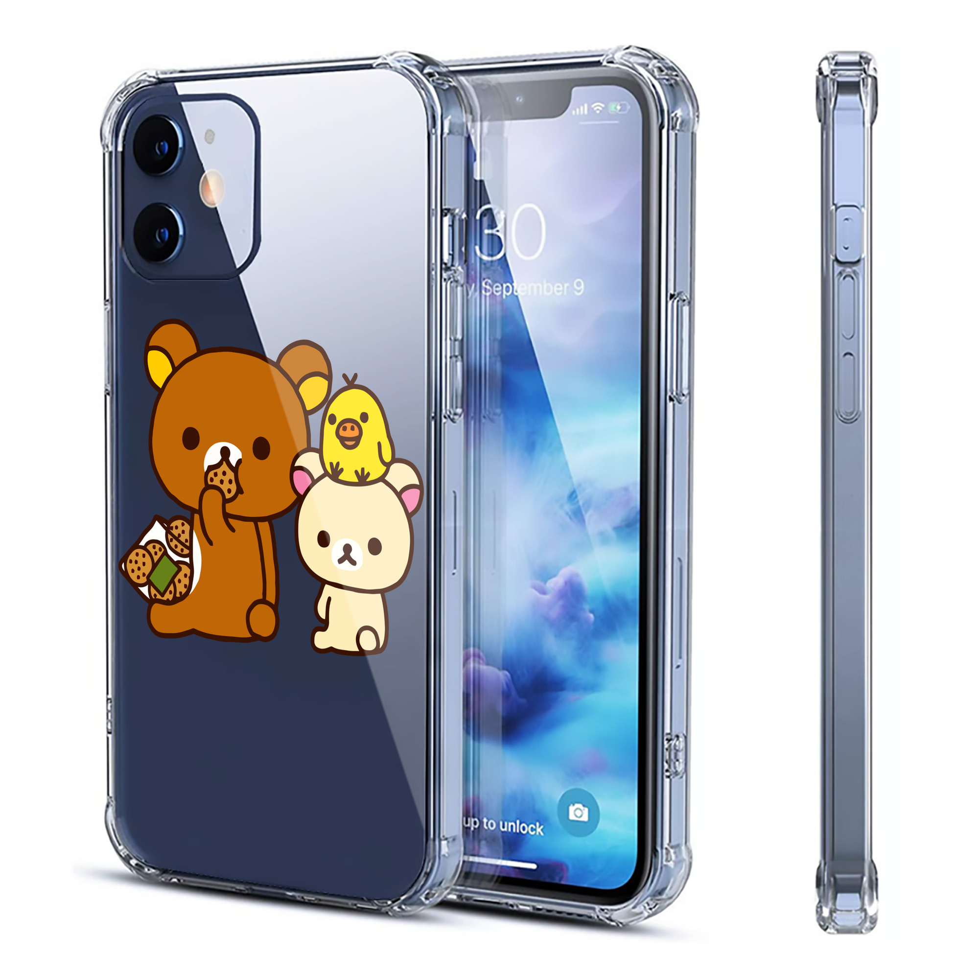 （画像用） リラックマ リラックマ キイロイトリ Rilakkuma Korilakkuma Kiiroitori 【iPhone 12シリーズ対応】透明スマホケース（クリアソフトケース）